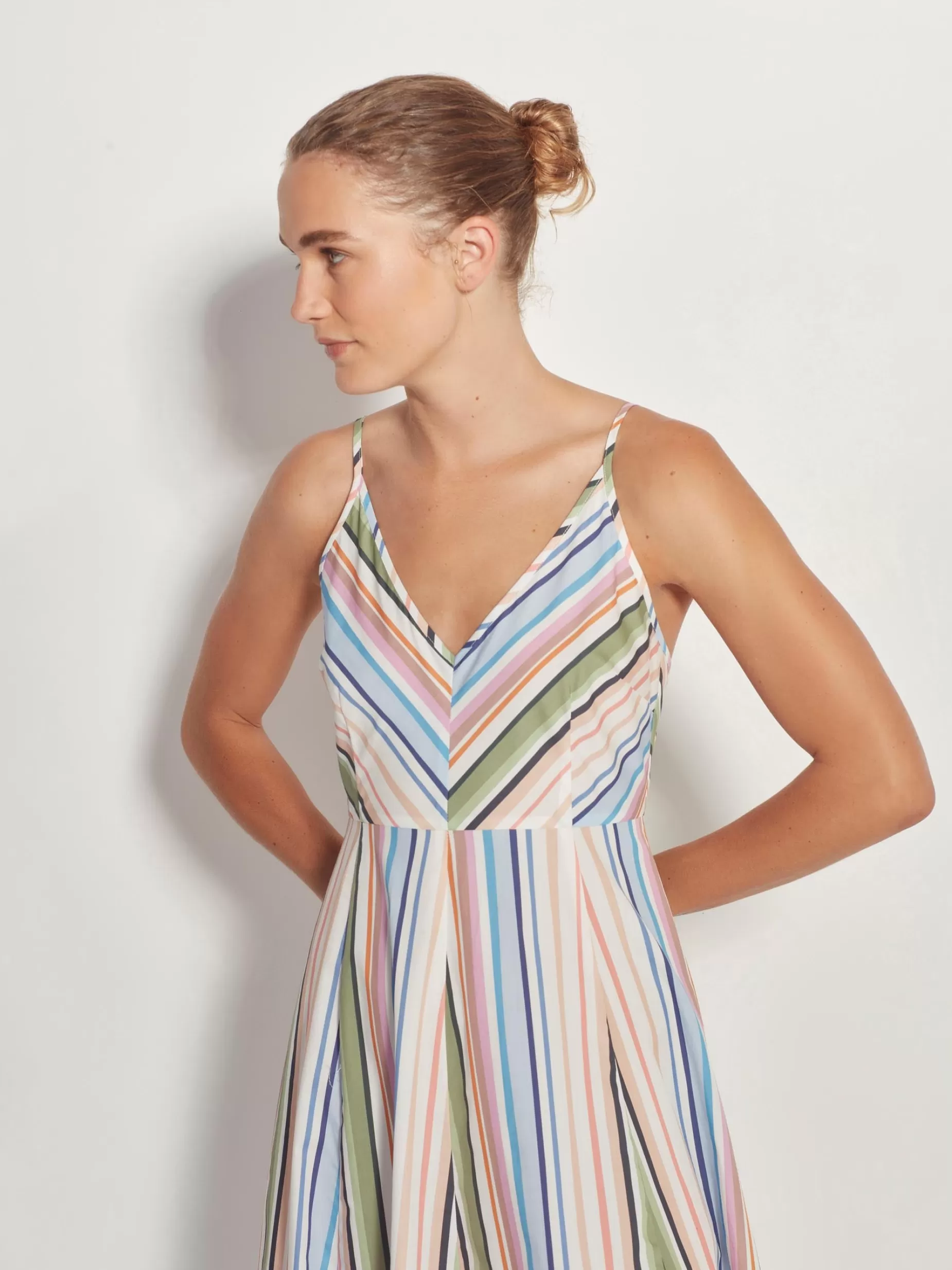 Women Juliette Hogan Eliza Dress Candy Stripe Organic Cotton